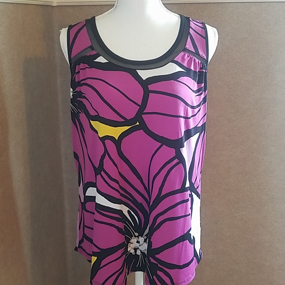 Women's purple and yellow dressy tank top. (Large)